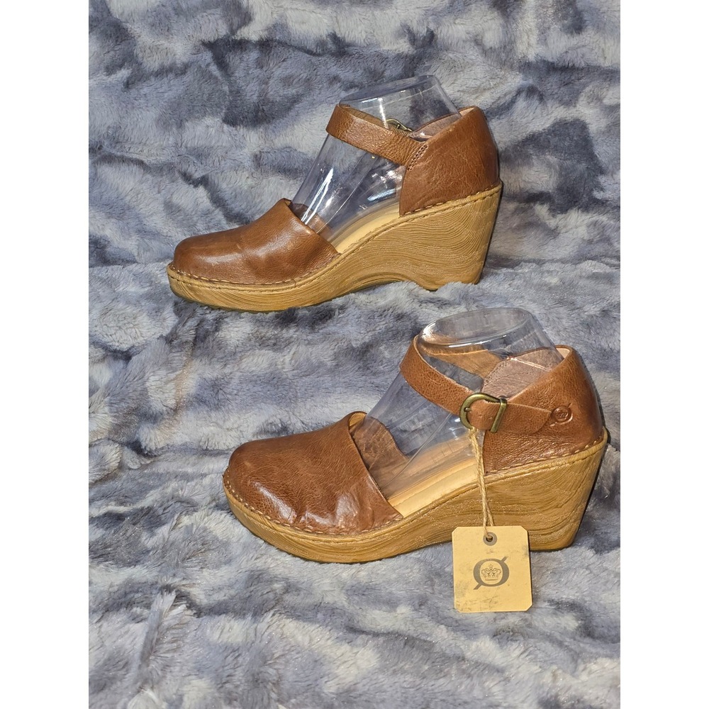 NWT BORN Nellie Comfort Tan Leather Mary Jane Wedge Jane Size‎ 9